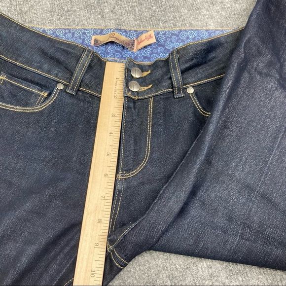 PAIGE Blue Boot Cut Jeans with Medium-Dark Wash - Picture 3 of 9